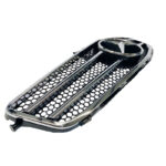 Μάσκα Για Mercedes-Benz C-Class W204 07-14 Amg C63 Look Με 2 Γρίλιες ΜαύροΧρώμιο 1 Τεμάχιο - Image 4