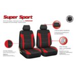 Καλύμματα Υφασμάτινα Sport All In One Μαύρο-Κόκκινο Ζευγάρι 4 Τεμάχια - Image 3