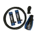 Κάλυμμα Τιμονιού Αυτοκινήτου Δερματίνη Flame Μπλε Medium 38cm