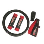 Κάλυμμα Τιμονιού Αυτοκινήτου Δερματίνη Flame Κόκκινο Medium 38cm