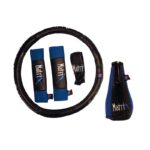 Κάλυμμα Τιμονιού Αυτοκινήτου Δερματίνη Matrix Μπλε Medium 38cm