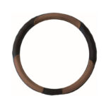 Κάλυμμα Τιμονιού Αυτοκινήτου Δερμάτινο Λείο Τρυπητό ΜαύροΚαφέ Medium 38cm - Image 2