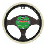 Κάλυμμα Τιμονιού Αυτοκινήτου Δερματίνη ΜαύροΜπεζ Medium 37-39cm
