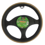 Κάλυμμα Τιμονιού Αυτοκινήτου Δερματίνη ΜαύροΜπεζ Medium 37-39cm - Image 3