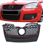 Μάσκα Για Vw Golf V (5) 03-08  Jetta 05-11 GTI Look Κυψελωτή Με Κόκκινο Σιρίτι 1 Τεμάχιο