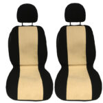 Πλατοκαθίσματα Μπροστινά Πετσέτα Super Fresh Μαύρο-Μπεζ 2 Τεμάχια