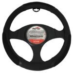 Κάλυμμα Τιμονιού Αυτοκινήτου PU Δίχρωμο Μαύρο Medium 38cm