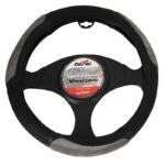 Κάλυμμα Τιμονιού Αυτοκινήτου PU Δίχρωμο ΜαύροΓκρι Medium 38cm