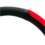 Κάλυμμα Τιμονιού Αυτοκινήτου PU Δίχρωμο ΜαύροΚόκκινο Medium 38cm - Image 2