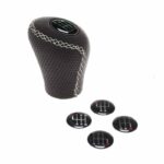 Πόμολο Λεβιέ Ταχυτήτων Universal Δερματίνη Μαύρο Με Άσπρη Ραφή Για Ανασηκώμενη Όπισθεν 2505GWG - Image 3