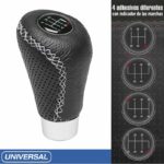 Πόμολο Λεβιέ Ταχυτήτων Universal Δερματίνη Μαύρο Με Άσπρη Ραφή Για Κανονική Όπισθεν 2505GRW - Image 3