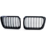 Καρδιές Μάσκας Για Bmw 3 E36 96-99 M4 Look Με Διπλή Γρίλια Μαύρο Γυαλιστερό 2 Τεμάχια - Image 2