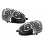 Μπροστινά Φανάρια Set Για Vw Golf V (5) 03-08 Projectors GTI  R32 Look Μαύρα H7H7 Με Μοτέρ & E-Mark Carner - Image 2