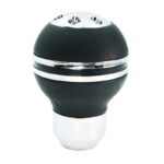 Πόμολο Λεβιέ Ταχυτήτων Universal ΜαύροΝίκελ Στρόγγυλο Με Νίκελ Δαχτυλίδια Για Κανονική Όπισθεν 37110