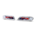 Πλαϊνά Φλας Φτερού Για Mini Cooper F56 13+ Union Jack Flag Blue Led White 2 Τεμάχια - Image 2