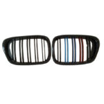 Καρδιές Μάσκας Για Bmw 5 E39 96-03 M4 Look Με Διπλή Γρίλια Tri-color  Μαύρο Γυαλιστερό 2 Τεμάχια