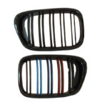 Καρδιές Μάσκας Για Bmw 5 E39 96-03 M4 Look Με Διπλή Γρίλια Tri-color  Μαύρο Γυαλιστερό 2 Τεμάχια - Image 3
