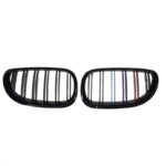 Καρδιές Μάσκας Για Bmw 5 E60 03-11 M4 Look Με Διπλή Γρίλια Tri-color  Μαύρο Γυαλιστερό 2 Τεμάχια