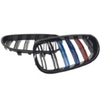 Καρδιές Μάσκας Για Bmw 5 E60 03-11 M4 Look Με Διπλή Γρίλια Tri-color  Μαύρο Γυαλιστερό 2 Τεμάχια - Image 2