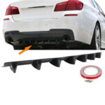 Diffuser Πίσω Προφυλακτήρα Universal Με 7 Πτερύγια Carbon Look Από Abs Πλαστικό 1 Τεμάχιο