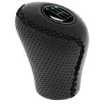 Πόμολο Λεβιέ Ταχυτήτων Universal Μαύρο Με Μαύρες Ραφές Τρυπητό Οβάλ Για Ανασηκώμενη Όπισθεν 37078