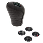 Πόμολο Λεβιέ Ταχυτήτων Universal Μαύρο Με Μαύρες Ραφές Τρυπητό Οβάλ Για Ανασηκώμενη Όπισθεν 37078 - Image 2