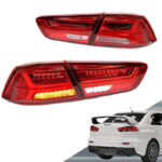 Πισινά Φανάρια Set Για Mitsubishi Lancer X 08-17 Led Bar ΚόκκινοCrystal VLAND