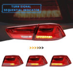 Πισινά Φανάρια Set Για Mitsubishi Lancer X 08-17 Led Bar ΚόκκινοCrystal VLAND - Image 2