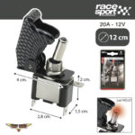 Διακόπτης Αεροπορικού Τύπου Led Μονός 1224 Volt Φωτιζόμενος Carbon - Image 2