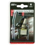 Διακόπτης Αεροπορικού Τύπου Led Μονός 1224 Volt Φωτιζόμενος Carbon - Image 3