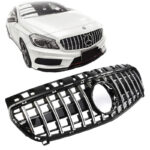 Μάσκα Για Mercedes-Benz A-Class W176 12-15 GT Amg Panamericana Look ΜαύροΧρώμιο 1 Τεμάχιο