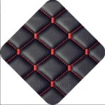 Πλατοκαθίσματα Μπροστινά Δερματίνη Royal Μαύρο Με Κόκκινη Ραφή 2 Τεμάχια - Image 4