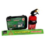 Σετ Ασφαλείας Αυτοκινήτου  Σετ ΚΤΕΟ 3 Τεμάχια Σε Θήκη Με Φερμουάρ Τρίγωνο Φαρμακείο Πυροσβεστήρας 075ml Guard 8908