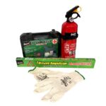 Σετ Ασφαλείας Αυτοκινήτου  Σετ ΚΤΕΟ 4 Τεμάχια Σε Θήκη Με Φερμουάρ Τρίγωνο Φαρμακείο Πυροσβεστήρας 1Kg Γάντια Guard 01906