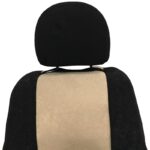 Πλατοκαθίσματα Μπροστινά Alcadara Super Fresh Μαύρο-Μπεζ 2 Τεμάχια - Image 3