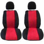 Πλατοκαθίσματα Μπροστινά Alcadara Μαύρο-Κόκκινο Super Fresh 2 Τεμάχια