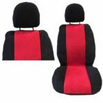 Πλατοκαθίσματα Μπροστινά Alcadara Μαύρο-Κόκκινο Super Fresh 2 Τεμάχια - Image 2