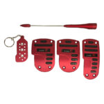 Πεντάλ Αλουμινίου Με Πόμολο Λεβιέ  Μπρελόκ & Κεραία Universal Type-R  Κόκκινο Χρώμα Σετ 8 Τεμάχια - Image 2