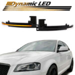 Φλας Καθρέπτη Για Audi A3 8P 08-10  A4 A5 07-09  A6 C6 08-10  A8 07-10  Q3 07-17 Dynamic Led Canbus ΜαύροΦιμέ 2 Τεμάχια