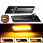 Πλαϊνά Φλας Φτερού Για Bmw 3 E36 90-96  3 E30  5 E34 88-95  7 E32 86-94 Βιδωτό Led Dynamic BlackSmoke 2 Τεμάχια - Image 2
