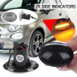 Πλαϊνά Φλας Φτερού Για Fiat 500 07-15 & 15+  Lancia Y 03-11  Lybra 99-05 Led Dynamic  Φιμέ 2 Τεμάχια