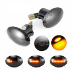 Πλαϊνά Φλας Φτερού Για Fiat 500 07-15 & 15+  Lancia Y 03-11  Lybra 99-05 Led Dynamic  Φιμέ 2 Τεμάχια - Image 2