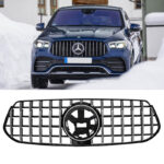 Μάσκα Για Mercedes-Benz GLE-Class W167C167V167 19+ GT Amg Panamericana Look ΜαύροΧρώμιο 1 Τεμάχιο