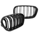 Καρδιές Μάσκας Για Bmw 1 F20  F21 15-19 M4 Look Με Διπλή Γρίλια Με 12 Γραμμές Μαύρο Γυαλιστερό 2 Τεμάχια - Image 2