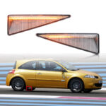 Πλαϊνά Φλας Φτερού Για Renault Megane 02-05  Scenic 03-09  Espace Led Dynamic Άσπρα 2 Τεμάχια