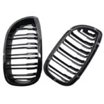 Καρδιές Μάσκας Για Bmw 3 E46 03-06 CoupeCabrio M4 Look Με Διπλή Γρίλια 4D Μαύρο Γυαλιστερό 2 Τεμάχια - Image 2