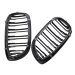 Καρδιές Μάσκας Για Bmw 3 E46 03-06 CoupeCabrio M4 Look Με Διπλή Γρίλια 4D Μαύρο Γυαλιστερό 2 Τεμάχια - Image 3