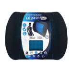 Ανατομικό-Ορθοπεδικό Μαξιλαράκι Μέσης Μemory Foam & Gel 38x35x10cm Μαύρο  Μπλε 1 Τμχ