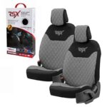 Ημικαλύμματα Μπροστινών Καθισμάτων Otom RSX Sport Ύφασμα Κεντητό Καπιτονέ Γκρι Με Μαύρη Ραφή RSXL-103 2 Τεμάχια