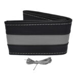 Κάλυμμα Τιμονιού Αυτοκινήτου Otom Stitching Δερματίνη Ραφτό Εξώγαζο Μαύρο - Γκρι Medium 37-39cm DK-305